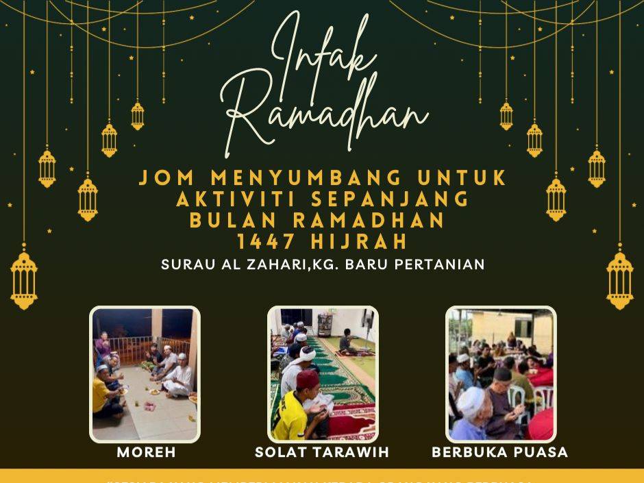 KONGSI REZEKI RAMADAN UNTUK JEMAAH SURAU AL ZAHARI