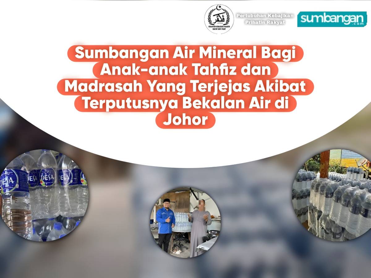 SUMBANGAN AIR MINERAL BUAT YANG TERPUTUS BEKALAN AIR DI JOHOR